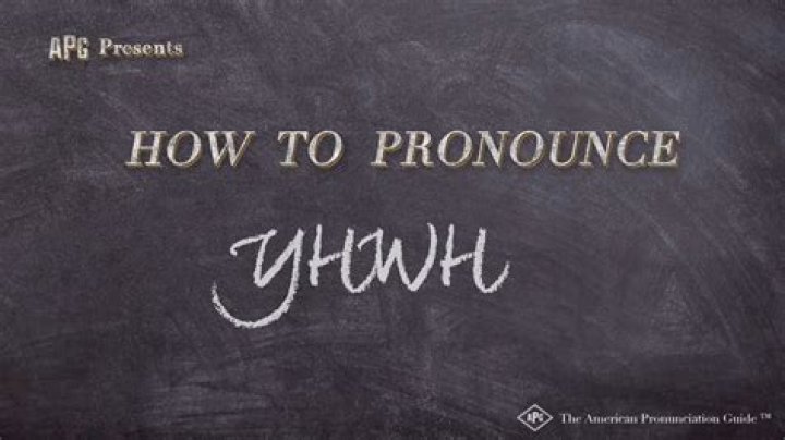 How to pronounce yhwh