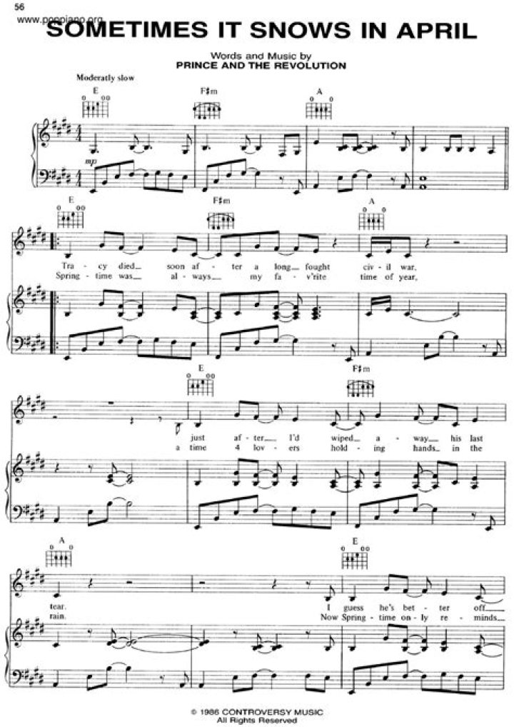 Prince’sSometimes It Snows In April Lyrics